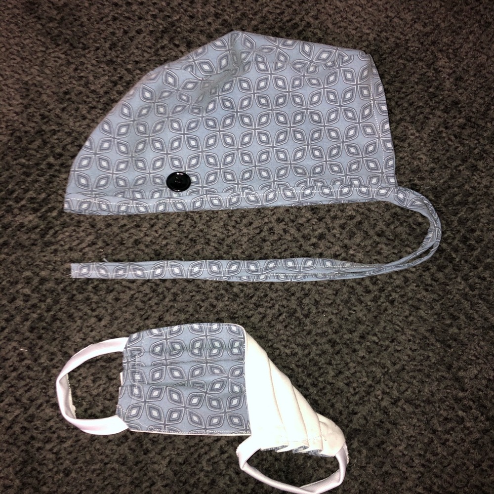 Scrub cap and matching mask
